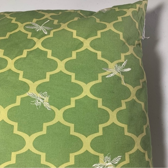 Waverly Green Design Accent Pillow with Embroidered Bees & Dragonflies - Picture 4 of 8